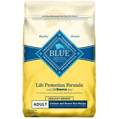 Blue Buffalo Life Protection Adult Healthy Weight Chicken and Brown Rice Recipe Dry Dog Food, 30 lb.