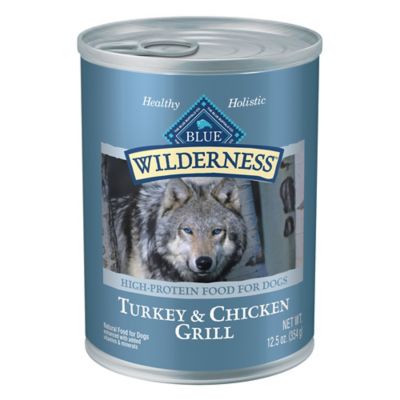 Blue Buffalo Wilderness Adult High-Protein Turkey and Chicken Grill Pate Wet Dog Food, 12.5 oz. Can There fur was thicker and more shiney, my GSD/Rottweiler mix gained so much muscle