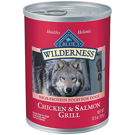 Blue Buffalo Wilderness Adult Wet Dog Food, High-Protein & Grain-Free, Salmon & Chicken Grill, 12.5 oz. Can