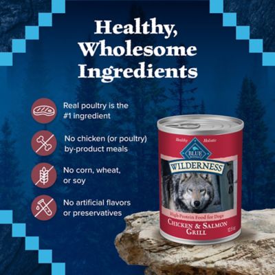 Image showing 5 th Blue Buffalo Wilderness Adult High-Protein Grain-Free Salmon and Chicken Grill Recipe Wet Dog Food, 12.5 oz.