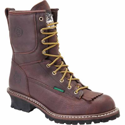 Georgia Boot Men's Round Toe Waterproof Logger Boots, 8 in.