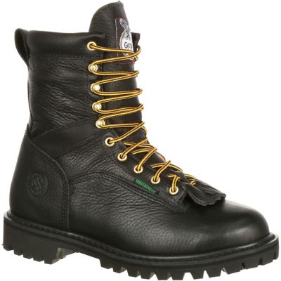 Georgia Boot Waterproof Logger Boots, 8 in., Black