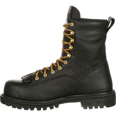 Image showing 5 th Georgia Boot Men's Round Toe Waterproof Logger Boots, 8 in., Black