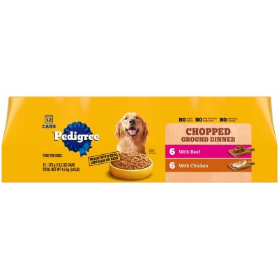 Image showing  Chopped Ground Dinner Adult Soft Chicken and Beef Recipe Wet Dog Food Variety pk., 13.2 oz., Pack of 12 Cans