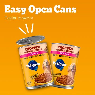 Image showing 6 th Pedigree Adult Chopped Ground Dinner with Beef Wet Dog Food, 22 oz.