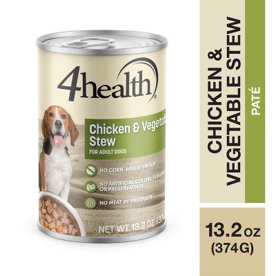 4health with Wholesome Grains All Life Stages Chicken and Vegetable Stew Recipe Wet Dog Food, 13.2 oz. excellent dog food and affordable
