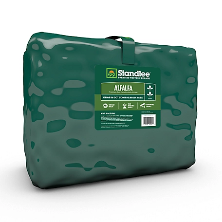Standlee Premium Western Forage Premium Alfalfa Grab and Go Compressed Hay Bale, 50 lb.