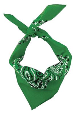 Image showing  Unisex Adult Paisley Bandana, 22 in. x 22 in., Kelly Green