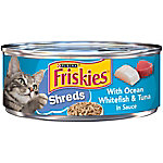 Friskies All Life Stages Ocean Whitefish and Tuna Shreds Wet Cat Food, 5.5 oz. Can Price pending