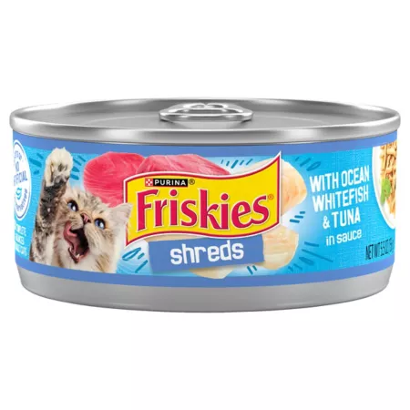 Friskies Purina All Life Stages Whitefish and Tuna Chunks in Sauce Wet Cat Food 5.5 oz. Wet Cat Food