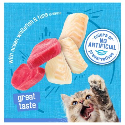 Image showing  Purina All Life Stages Ocean Whitefish/Tuna Shreds in Sauce Recipe Wet Cat Food, 5.5 oz.