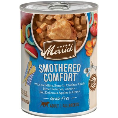 Merrick Grain Free Smothered Comfort All Life Stages Chicken and Vegetables in Gravy Wet Dog Food, 12.7 oz. Can