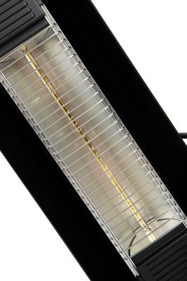 Image showing  Wall-Mount Infrared Electric Patio Heater, 5,100 BTU, Black