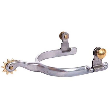 NEW Nice Quality Stainless Steel YOUTH KIDS SIZE Western 10-pt Brass Rowel Spurs 
