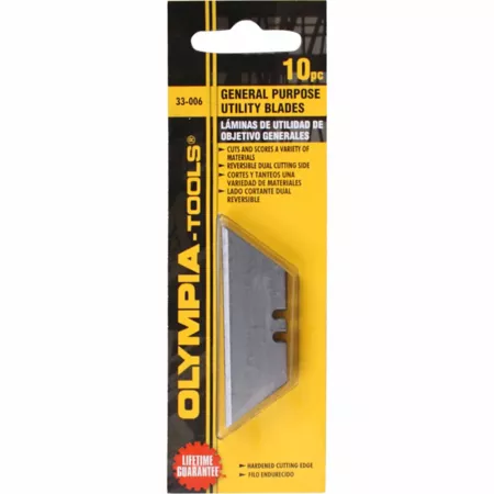 Olympia Tools General Purpose Utility Knife Blades 10 Pack Replacement Blades