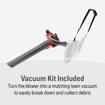 Image showing Husqvarna 125BVX 170 MPH/470 CFM 28cc Gas 3-in-1 Handheld Leaf Blower, Vacuum and Mulcher