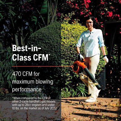 Image showing Husqvarna 125BVX 170 MPH/470 CFM 28cc Gas 3-in-1 Handheld Leaf Blower, Vacuum and Mulcher