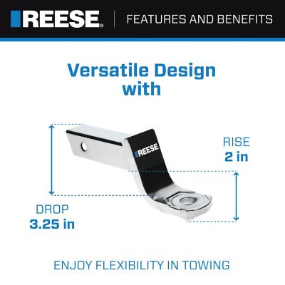 Image showing  2 in. Receiver Interlock Trailer Hitch Ball Mount, 3-1/4 in. Drop, 5,000 lb. Capacity, Chrome