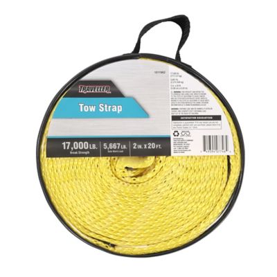 Image showing  2 in. x 20 ft. Tow Strap with Loop Ends, 5,667 lb. Safe Work Load, Yellow