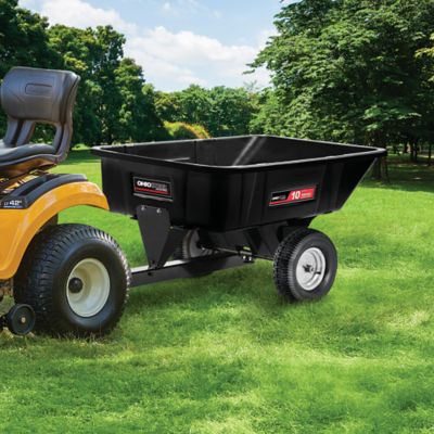 Image showing  Tow-Behind 10 cu. ft. Poly Swivel Dump Cart, 600 lb. Capacity