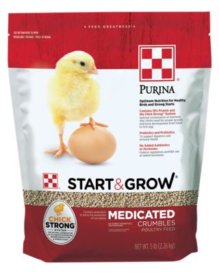 Purina Start and Grow Medicated Crumbled Chicken Feed, 5 lb. Bag