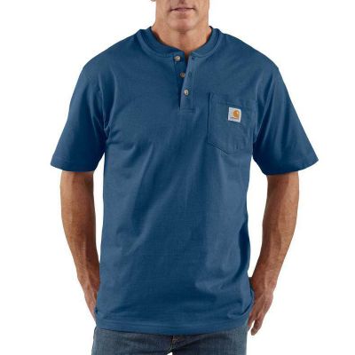 Carhartt Men's K84 Workwear Pocket Short Sleeve Henley Style Shirt at ...