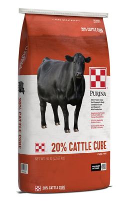 Purina 20% Cattle Cube Protein Supplement, 50 lb. Bag