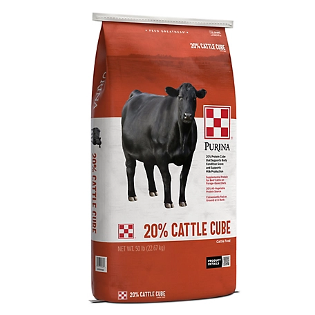 Purina 20% Cattle Cube Protein Supplement, 50 lb. Bag