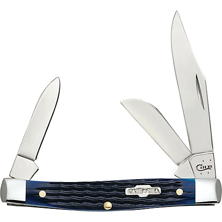 Case Cutlery 2.625 in. Jigged Bone Medium Stockman Knife, Blue