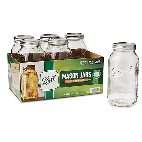 Ball Regular Mouth Mason Jars with Lids, Quart - 12 pack