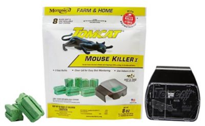 Tomcat Mouse Killer Refillable Kid- and Dog-Resistant Mouse Bait Station, 8-Pack