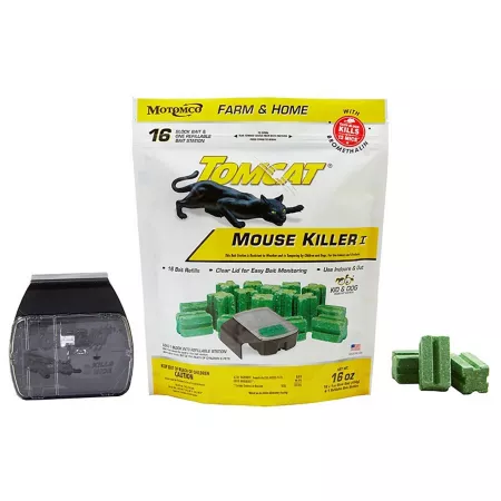 Tomcat 1 oz Mouse Killer Rechargeable Station 16-Pack Animal & Rodent Bait