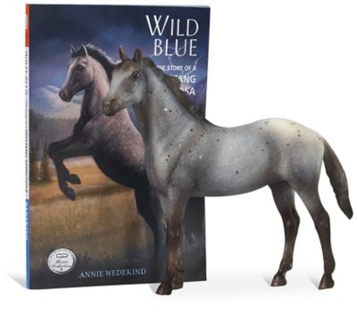 Breyer Wild Blue Mustang Horse Figure Toy and Book Set