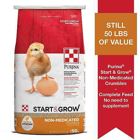 Purina Start and Grow Non-Medicated Chick Feed Crumbles, 50 lb. Bag