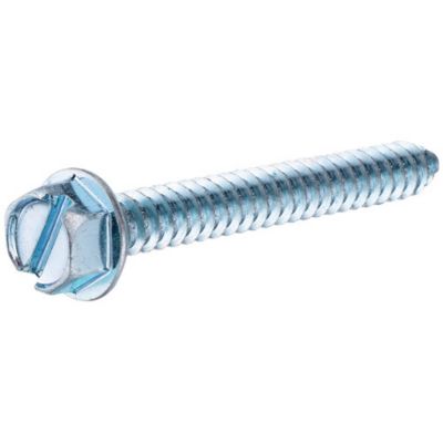 Image showing  #10 x 1/2 in. Slotted Hex Washer Head Sheet Metal Screws, 100-Pack