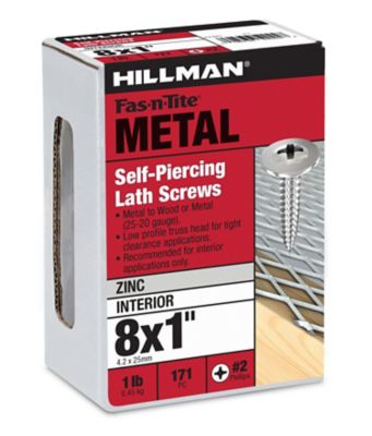 Hillman Project Center Truss Washer Head Needle Point Lath Screws (#8 x 1in.) - 1lb