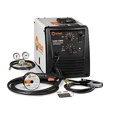Hobart 115V/230V/210A Handler 210MVP MIG Welder, 1/4 in. to 3/8 in. Thickness, 40 IPM- 770 IPM Wire Speed Feed