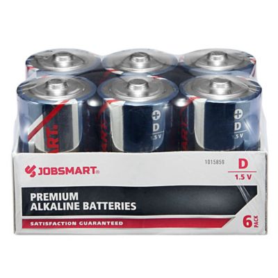 JobSmart D Alkaline Batteries, 6-Pack