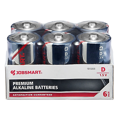 JobSmart D Alkaline Batteries, 6-Pack