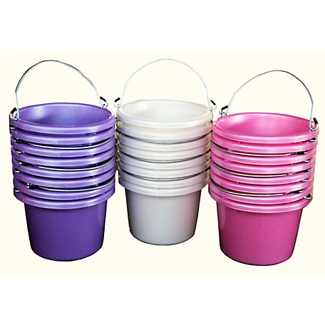 Little Giant P8fbpurple 2 Gallon All Purpose Heavy Duty Farm Flat Back  Plastic Buckets For Supplies, Toys, Laundry, And Water, Purple, (6 Pack) :  Target