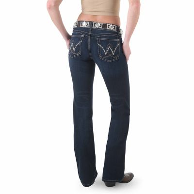 Wrangler Women's Slim Fit Mid-Rise Premium Patch Jeans with Booty Up Technology