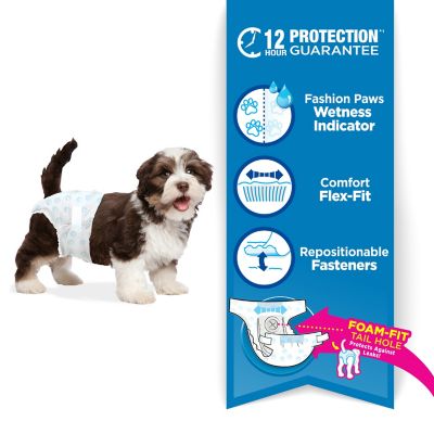 Image showing  Male or Female Disposable Dog Diapers, Small, 12 ct.