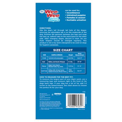 Image showing 5 th Wee-Wee Male or Female Disposable Dog Diapers, Small, 12 ct.