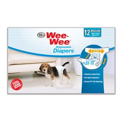 Wee-Wee Male or Female Disposable Dog Diapers, Medium, 12 ct.