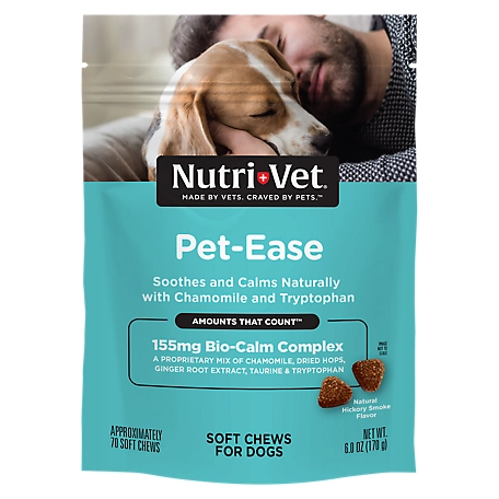 Nutri-Vet Pet-Ease Soft Chew Calming Supplement Treats for Dogs, 70 ct.