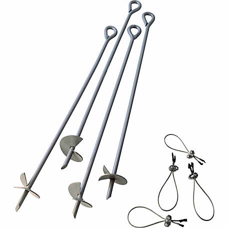 DC Cargo Mall Heavy-Duty Ground Anchor Kit 4 Ratchet Straps Includes 4 Anchors and 4 Soft Loops