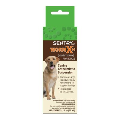 Sentry HC WormX DS Pyrantel Pamoate Anthelmintic Suspension Dewormer Liquid for Dogs, 2 oz.