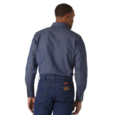 Image showing  Men's FR Flame-Resistant Hi-Vis Western Twill Long-Sleeve Snap-Front Work Shirt
