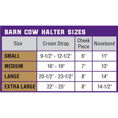 Image showing  Nylon Barn Cow Halter, 1 in., 9-1/2-12-1/2 in. Crown Strap, 6 in. Cheek Piece, 11 in. Noseband, Small