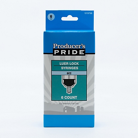 Producer's Pride Luer Lock Livestock Syringes, 6cc, 6-Pack